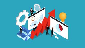 Business Growth and Data Analysis for Success Strategy 3d animation cartoon - Powered by Shutterstock - Get 15% off with code: PIKWIZARD15