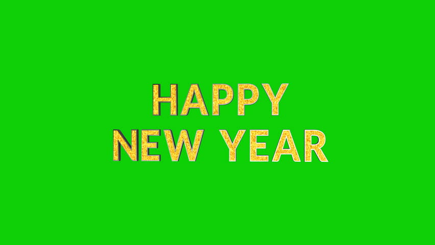 Golden 2026 New Year Countdown on Green Screen with Alpha Matte