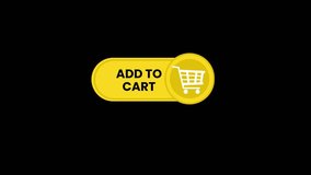 Animated mouse cursor clicks a vibrant yellow of Add to Cart button with a shopping basket icon. Perfect for ecommerce, online shopping tutorials, retail promotions, call-to-action overlays and promot - Powered by Shutterstock - Get 15% off with code: PIKWIZARD15