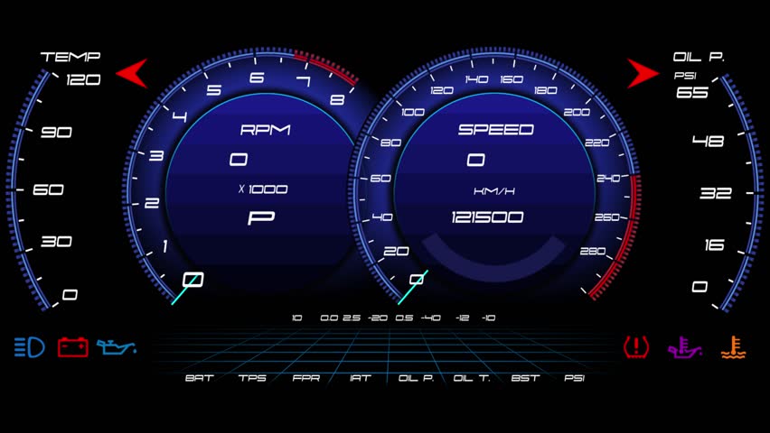 Animated digital dashboard interface. Perfect for futuristic car UI, HUD design, and speed gauge visuals. - Powered by Shutterstock - Get 15% off with code: PIKWIZARD15