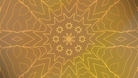 A seamless kaleidoscope background animation featuring glowing golden mandala patterns that rotate smoothly to create a mesmerizing geometric visual. The luminous lines and symmetrical shapes form a h - Powered by Shutterstock - Get 15% off with code: PIKWIZARD15