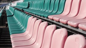 Stadium seats. Rows of green color seats in the stadium - Powered by Shutterstock - Get 15% off with code: PIKWIZARD15