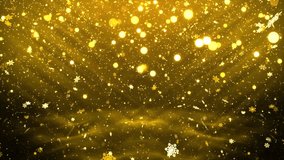 blizzard snowfall golden glitter bokeh particles falling snowflakes animation holiday Christmas, happy new year abstract background - Powered by Shutterstock - Get 15% off with code: PIKWIZARD15