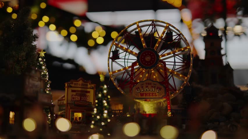 Rotating Miniature Ferris Wheel in Christmas Village
