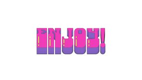 Animated cta button enjoy in dynamic vaporwave typography. Motivational word. Have fun. Positive message. Smooth text animation with layered shadows sliding up and down. Retro wave motion graphics - Powered by Shutterstock - Get 15% off with code: PIKWIZARD15