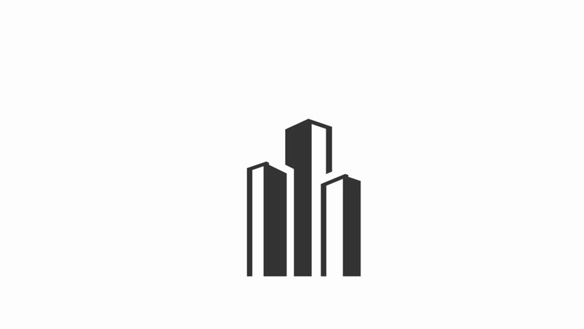 building  icon animation simple flat