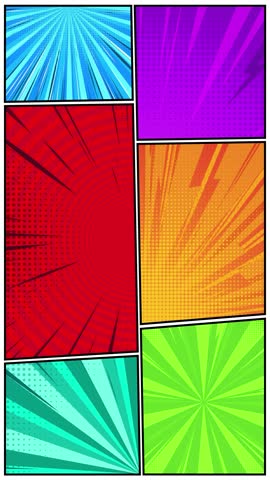 Animated looped background in pop art and comic style.