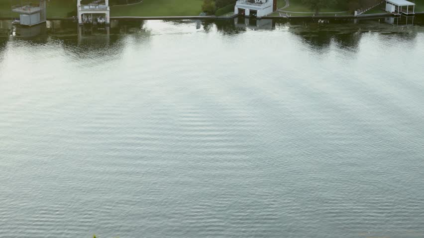 Jet Ski on Lake Austin Viewed From Mount Bonnell Overlook