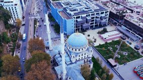 A stunning aerial 4K shot showcasing modern urban architecture with geometric patterns, city blocks, high-rise structures, and clean skyline lines—perfect for drone, cityscape, and architectural  - Powered by Shutterstock - Get 15% off with code: PIKWIZARD15