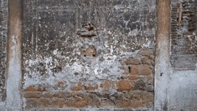 Weathered brick and plaster wall texture with peeling mortar and rough surface, sharp detailed texture, building; background backplate backdrop copyspace. - Powered by Shutterstock - Get 15% off with code: PIKWIZARD15
