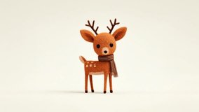 Cute Reindeer Mascot Animation – Adorable Christmas Character Loop, Deer character design smooth animated toy - Powered by Shutterstock - Get 15% off with code: PIKWIZARD15