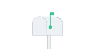 Mailbox with Notification Animation, 2D Notification Email, New Message Alert, Digital Communication, Simple Flat Design Icon - Powered by Shutterstock - Get 15% off with code: PIKWIZARD15