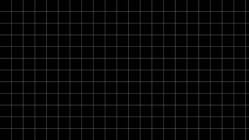Animation of a moving black background with white cells. Architectural technical grid of strokes for the plan. Paper graphic texture. Abstract loop backdrop pattern