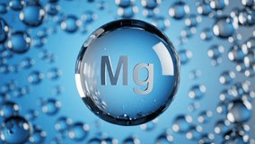 A single large bubble containing the letters Mg floating among many smaller bubbles on a blue background. - Powered by Shutterstock - Get 15% off with code: PIKWIZARD15