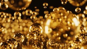 Close-up of golden liquid with many small bubbles floating and reflecting light. - Powered by Shutterstock - Get 15% off with code: PIKWIZARD15