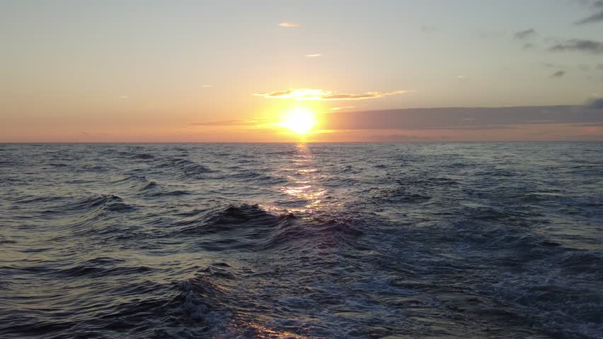 Beautiful sky before sunset, seen from a moving boat on the bay near Madeira Beach, Florida, U.S.A