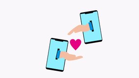 Two phones holding hands and sharing a pink heart online. Suitable for technology, communication, love, relationship, social media concepts. - Powered by Shutterstock - Get 15% off with code: PIKWIZARD15