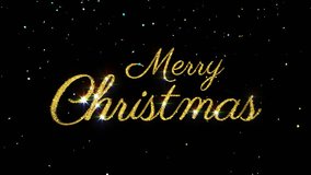 Merry Christmas Golden Glitter Text animation, Christmas Shine Bokeh Light Greeting, Golden Festive Merry Christmas Text. - Powered by Shutterstock - Get 15% off with code: PIKWIZARD15