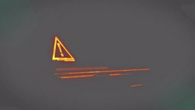 HUD sensing fault, warning sliding in, DPT turning to DANGER, showing IMMEDIATE ACTION REQUIRED. Triangle, glyphs, circuits, rings, bars, scanlines, glitch - Powered by Shutterstock - Get 15% off with code: PIKWIZARD15