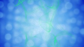 Green smear appearing, particle ribbon rising, twisting, looping, shedding dots, visualizing motion. Abstract, animation, gradient, bokeh, filament, neon, glow - Powered by Shutterstock - Get 15% off with code: PIKWIZARD15