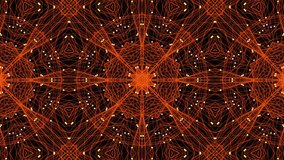 Spheres entering edges starting motion, orange lattice mandala rotating, pulsing, showing color mix. Radial, filament, orb, art, kaleidoscopic, digital, glow - Powered by Shutterstock - Get 15% off with code: PIKWIZARD15