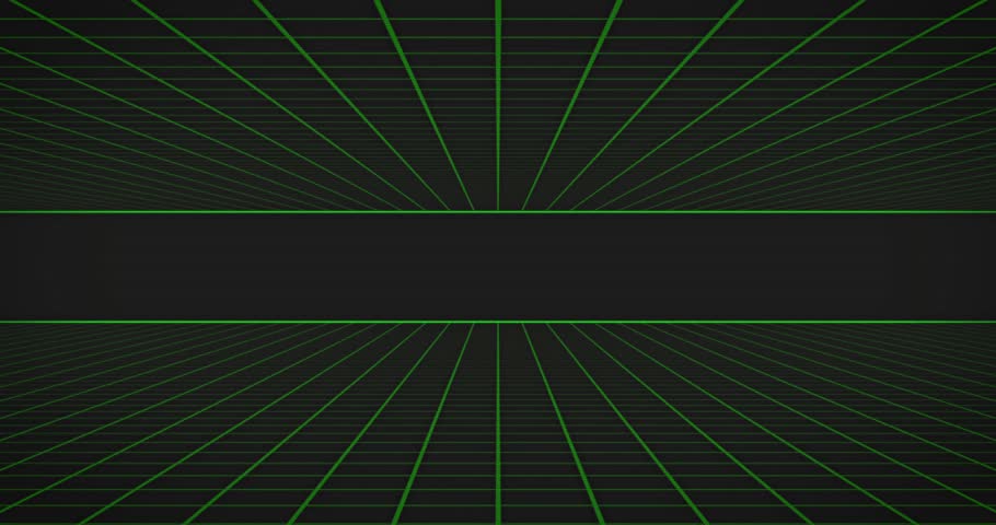 Ghosting entering topleft 3D HOHOHO shifting center dispersing returning presenting over green grid. Retro, wireframe, typography, motion, blur, animation, particle