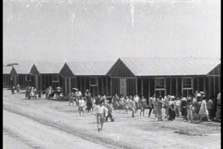 1940s - American propaganda film from 1942 describing internment of Japanese Americans in War Relocation Camps.