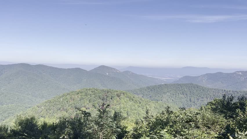 A view of the Blue Ridge Mountains shot from Skyline Drive in the Shenandoah National Park.
