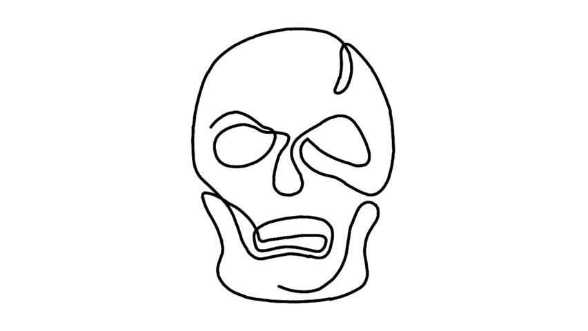 Continue line animation of skull