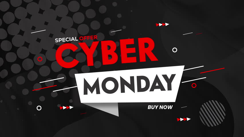 Cyber Monday text animation banner background for promo video ,sale ,online shopping and Marketing Concept