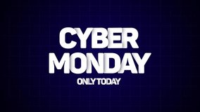 Cyber Monday Only Today Animation with Blue Grid Background - Powered by Shutterstock - Get 15% off with code: PIKWIZARD15