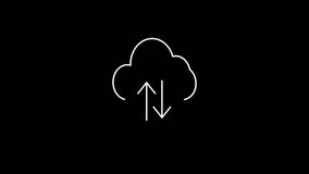 Minimal cloud sync icon animation showing upload and download arrows. Perfect for cloud storage, data transfer, backup, synchronization, and online services. Transparent background. - Powered by Shutterstock - Get 15% off with code: PIKWIZARD15