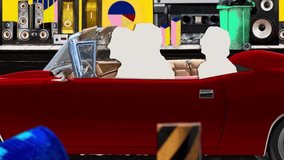 A stop motion cartoon stylized footage of the digital art loops of the essence of city life. The urban Life concept - Powered by Shutterstock - Get 15% off with code: PIKWIZARD15