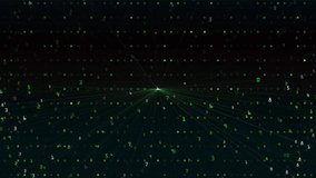 Digital Data Stream Numbers Flow In Dark Green Network BG. A dark, futuristic digital scene with scattered numbers and glowing particles forming a neural like network. Ideal for technology - Powered by Shutterstock - Get 15% off with code: PIKWIZARD15