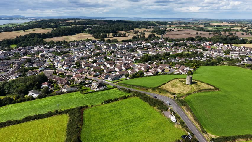 Aerial View of the Coastal Portaferry Town in Co Down Northern Ireland