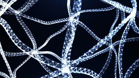 Futuristic network of glowing white polygonal lines forming complex interconnected structures. Abstract digital mesh animation perfect for technology, AI, blockchain, science, and data visualization p - Powered by Shutterstock - Get 15% off with code: PIKWIZARD15