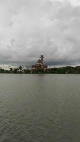 Scenic View of A Lake with Dramatic Heavy Clouds