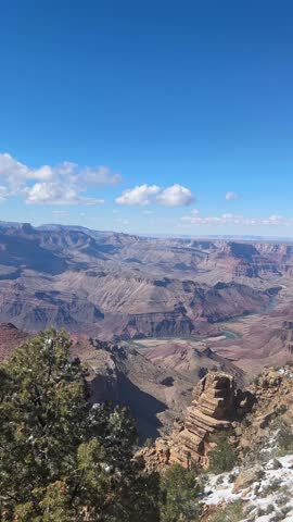 Winter view of the Grand Canyon and Colorado River in Arizona, USA
