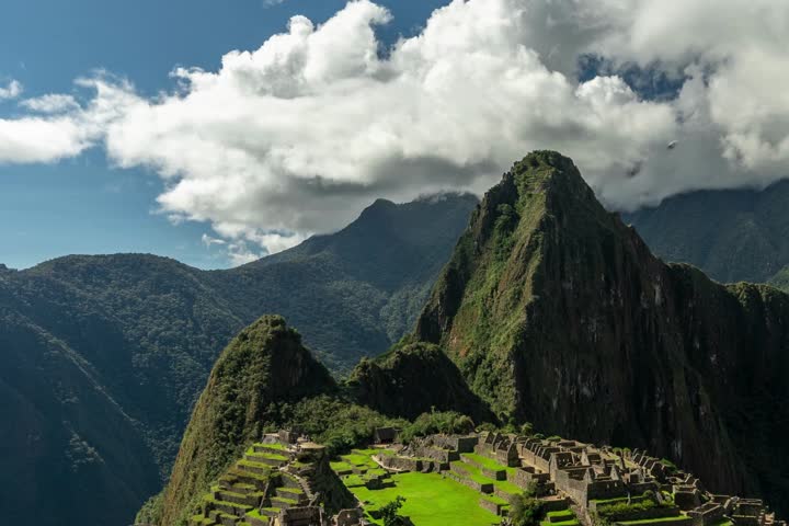 Amazing 4k view of Machu Picchu, Peru