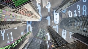 futuristic technology city with code and data mapped onto the buildings  - Powered by Shutterstock - Get 15% off with code: PIKWIZARD15