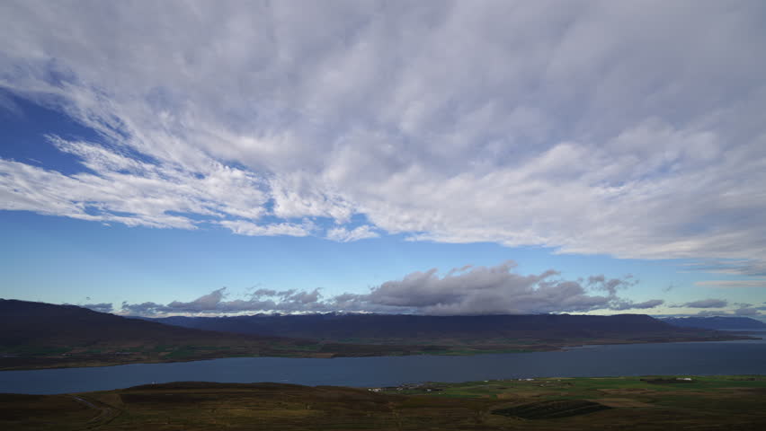 Landscape around Akureyri in the north of Iceland - time lapse