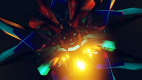 Kaleidoscope tunnel neon geometric shapes swirl with glowing energy and lights - Powered by Shutterstock - Get 15% off with code: PIKWIZARD15