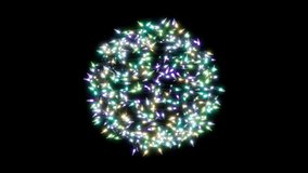 Christmas light bulb garland in ball silhouette rotation on black background. Holiday decoration element for winter celebration. Loopable 3d animation. - Powered by Shutterstock - Get 15% off with code: PIKWIZARD15