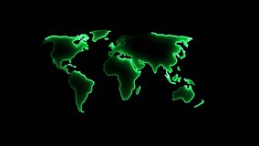 Green Neon World Map Outline on Dark Background globe - Powered by Shutterstock - Get 15% off with code: PIKWIZARD15