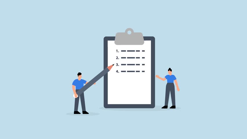 Writing business steps, 4k animation businessman writing procedure step on clipboard - Powered by Shutterstock - Get 15% off with code: PIKWIZARD15