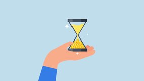 Time is money, 4k animation businessman hand holding hourglass with sand falling to money. - Powered by Shutterstock - Get 15% off with code: PIKWIZARD15