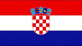 Close-up of the Croatian national flag waving in the wind, showing vibrant red, white, and blue colors with a detailed coat of arms - Powered by Shutterstock - Get 15% off with code: PIKWIZARD15