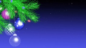 Christmas ornaments gently swinging on pine branches with twinkling lights in a calm night atmosphere, presented in 4K landscape resolution with seamless looping. Perfect for holiday, Christmas.  - Powered by Shutterstock - Get 15% off with code: PIKWIZARD15
