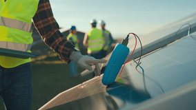 Technicians conduct solar panel maintenance at a renewable energy site - Powered by Shutterstock - Get 15% off with code: PIKWIZARD15