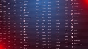 Dynamic digital display of cryptocurrency exchange data with online quotes, charts, and fluctuating graphs, illustrating modern financial technology, market volatility, and digital trading. - Powered by Shutterstock - Get 15% off with code: PIKWIZARD15